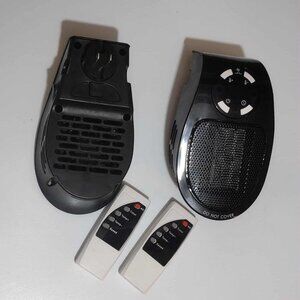 Nearly New Remote Control Black Dual Electric Heater Bundle